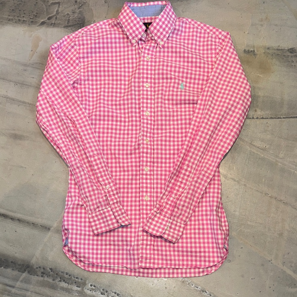 Polo Ralph Lauren Slim Fit Gingham Shirt - Pink/White - Small
